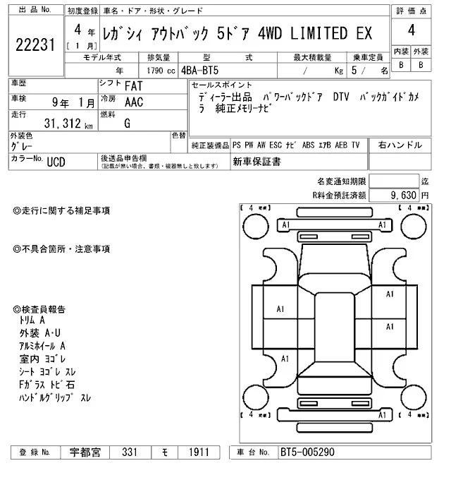 Subaru LEGACY OUTBACK — фото 3