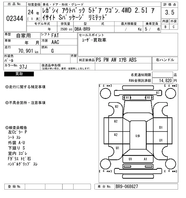 Subaru LEGACY OUTBACK — фото 3